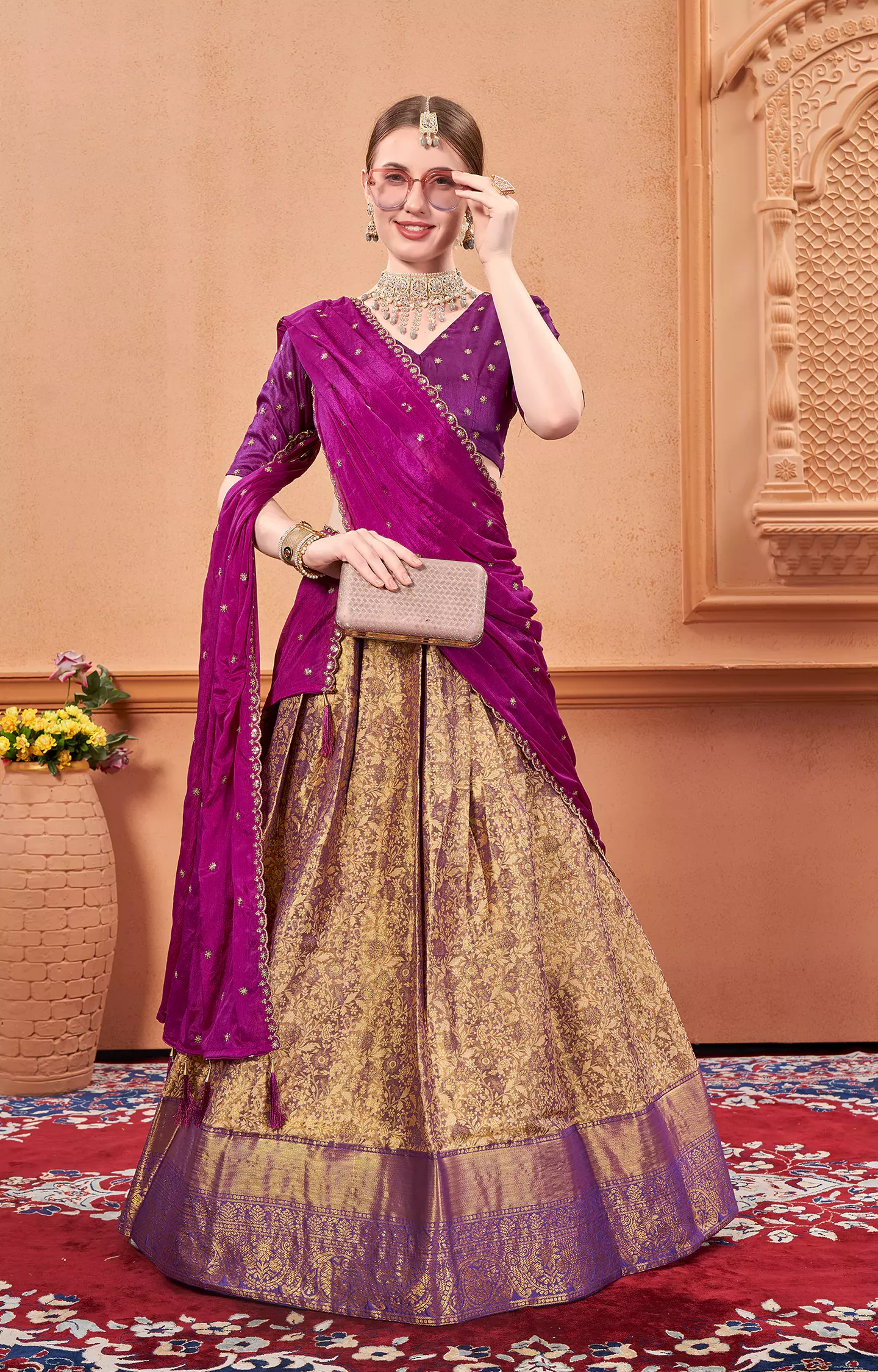 Lucas Purple Luxury Bridal Wear Lehenga For A Timeless Elegance