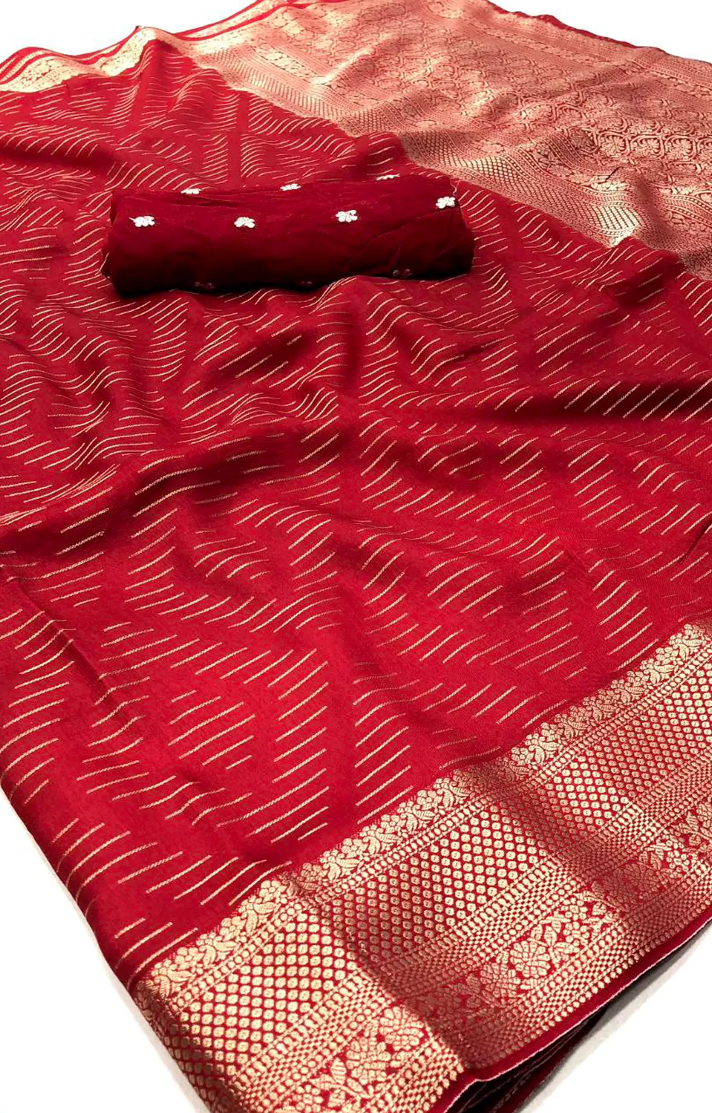 Mingalila Maroon Viscos Georgette Geometrical Designing Saree
