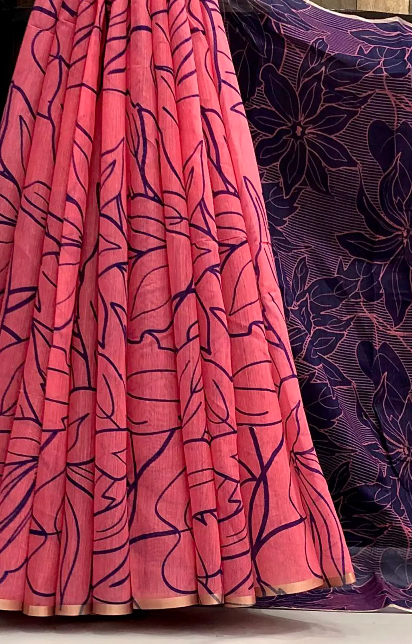 Pervin Peach Launching New Soft Chanderi Printed Saree